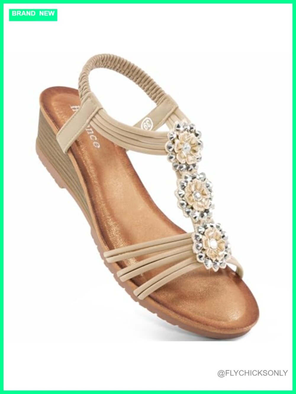 Women's Wedge Sandals Faux Leather Comfort Low Heel Slingback Dressy